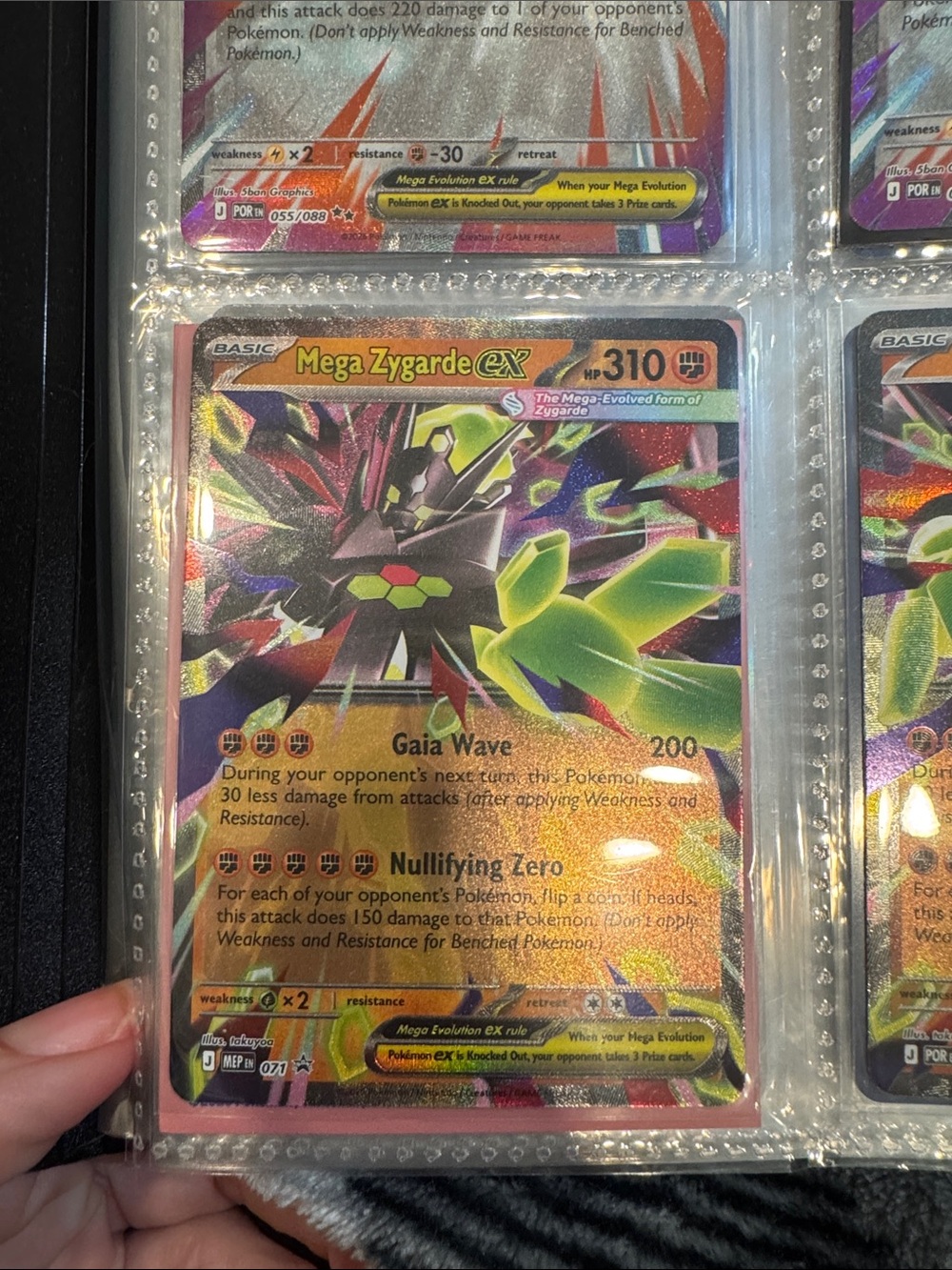 Pokemon Mega Zygarde EX Holographic Card - Green, Yellow, Black